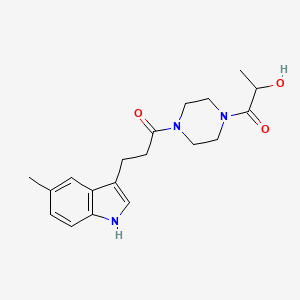 molecular formula C19H25N3O3 B6637392 2-hydroxy-1-[4-[3-(5-methyl-1H-indol-3-yl)propanoyl]piperazin-1-yl]propan-1-one 