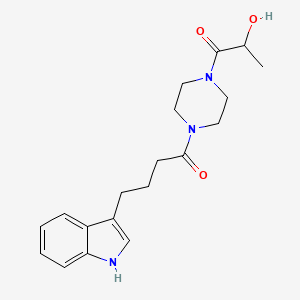 molecular formula C19H25N3O3 B6637397 1-[4-(2-hydroxypropanoyl)piperazin-1-yl]-4-(1H-indol-3-yl)butan-1-one 