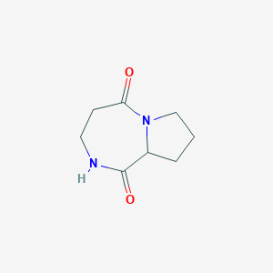 molecular formula C8H12N2O2 B066374 八氢-1H-吡咯并[1,2-a][1,4]二氮杂菲-1,5-二酮 CAS No. 185757-16-8