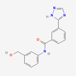 molecular formula C16H14N4O2 B6637403 N-[3-(hydroxymethyl)phenyl]-3-(1H-1,2,4-triazol-5-yl)benzamide 