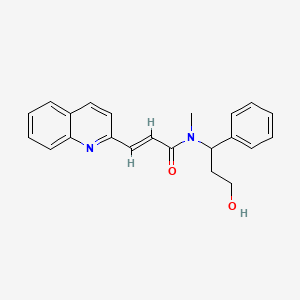 (E)-N-(3-hydroxy-1-phenylpropyl)-N-methyl-3-quinolin-2-ylprop-2-enamide