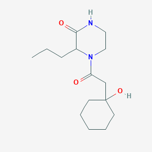 molecular formula C15H26N2O3 B6637412 4-[2-(1-Hydroxycyclohexyl)acetyl]-3-propylpiperazin-2-one 