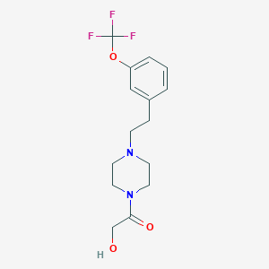 molecular formula C15H19F3N2O3 B6637419 2-Hydroxy-1-[4-[2-[3-(trifluoromethoxy)phenyl]ethyl]piperazin-1-yl]ethanone 