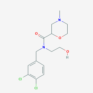 molecular formula C15H20Cl2N2O3 B6637427 N-[(3,4-dichlorophenyl)methyl]-N-(2-hydroxyethyl)-4-methylmorpholine-2-carboxamide 