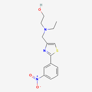 molecular formula C14H17N3O3S B6637438 2-[Ethyl-[[2-(3-nitrophenyl)-1,3-thiazol-4-yl]methyl]amino]ethanol 