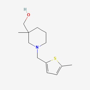 molecular formula C13H21NOS B6637458 [3-Methyl-1-[(5-methylthiophen-2-yl)methyl]piperidin-3-yl]methanol 