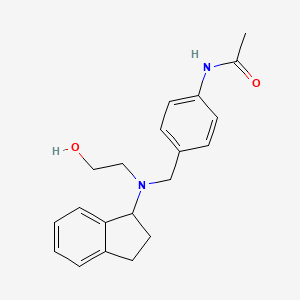 molecular formula C20H24N2O2 B6637465 N-[4-[[2,3-dihydro-1H-inden-1-yl(2-hydroxyethyl)amino]methyl]phenyl]acetamide 