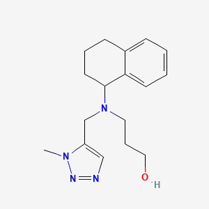 molecular formula C17H24N4O B6637469 3-[(3-Methyltriazol-4-yl)methyl-(1,2,3,4-tetrahydronaphthalen-1-yl)amino]propan-1-ol 