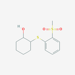 molecular formula C13H18O3S2 B6637470 2-(2-Methylsulfonylphenyl)sulfanylcyclohexan-1-ol 