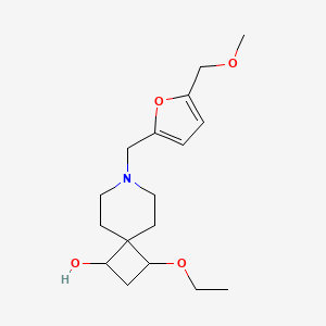 molecular formula C17H27NO4 B6637484 3-Ethoxy-7-[[5-(methoxymethyl)furan-2-yl]methyl]-7-azaspiro[3.5]nonan-1-ol 