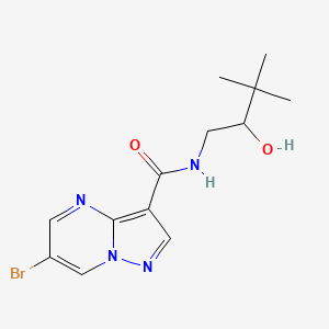 molecular formula C13H17BrN4O2 B6637499 6-bromo-N-(2-hydroxy-3,3-dimethylbutyl)pyrazolo[1,5-a]pyrimidine-3-carboxamide 
