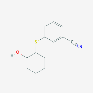 molecular formula C13H15NOS B6637503 3-(2-Hydroxycyclohexyl)sulfanylbenzonitrile 