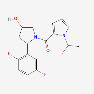 molecular formula C18H20F2N2O2 B6637539 [2-(2,5-Difluorophenyl)-4-hydroxypyrrolidin-1-yl]-(1-propan-2-ylpyrrol-2-yl)methanone 