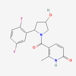 molecular formula C17H16F2N2O3 B6637552 5-[2-(2,5-difluorophenyl)-4-hydroxypyrrolidine-1-carbonyl]-6-methyl-1H-pyridin-2-one 