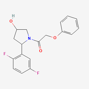 molecular formula C18H17F2NO3 B6637570 1-[2-(2,5-Difluorophenyl)-4-hydroxypyrrolidin-1-yl]-2-phenoxyethanone 