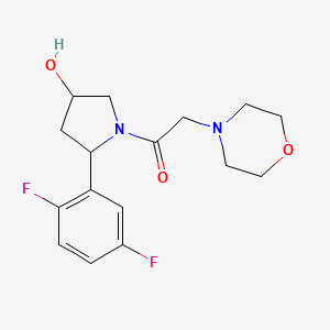 molecular formula C16H20F2N2O3 B6637572 1-[2-(2,5-Difluorophenyl)-4-hydroxypyrrolidin-1-yl]-2-morpholin-4-ylethanone 