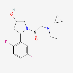 molecular formula C17H22F2N2O2 B6637573 2-[Cyclopropyl(ethyl)amino]-1-[2-(2,5-difluorophenyl)-4-hydroxypyrrolidin-1-yl]ethanone 