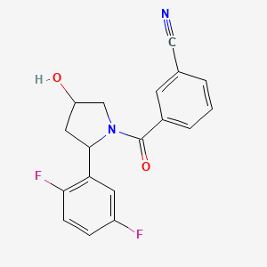 3-[2-(2,5-Difluorophenyl)-4-hydroxypyrrolidine-1-carbonyl]benzonitrile