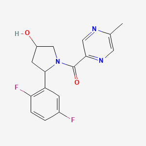 molecular formula C16H15F2N3O2 B6637592 [2-(2,5-Difluorophenyl)-4-hydroxypyrrolidin-1-yl]-(5-methylpyrazin-2-yl)methanone 