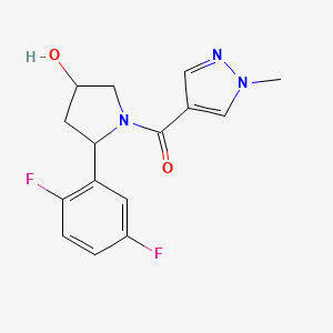 molecular formula C15H15F2N3O2 B6637608 [2-(2,5-Difluorophenyl)-4-hydroxypyrrolidin-1-yl]-(1-methylpyrazol-4-yl)methanone 