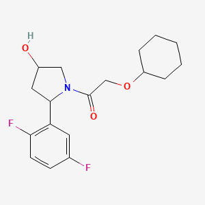 molecular formula C18H23F2NO3 B6637621 2-Cyclohexyloxy-1-[2-(2,5-difluorophenyl)-4-hydroxypyrrolidin-1-yl]ethanone 