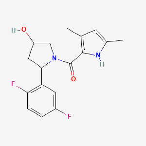 molecular formula C17H18F2N2O2 B6637628 [2-(2,5-difluorophenyl)-4-hydroxypyrrolidin-1-yl]-(3,5-dimethyl-1H-pyrrol-2-yl)methanone 