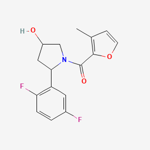 molecular formula C16H15F2NO3 B6637640 [2-(2,5-Difluorophenyl)-4-hydroxypyrrolidin-1-yl]-(3-methylfuran-2-yl)methanone 
