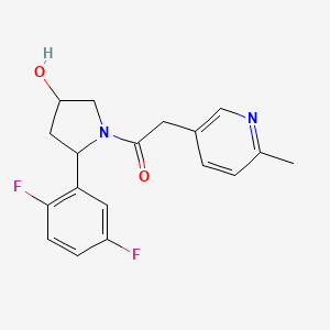molecular formula C18H18F2N2O2 B6637642 1-[2-(2,5-Difluorophenyl)-4-hydroxypyrrolidin-1-yl]-2-(6-methylpyridin-3-yl)ethanone 