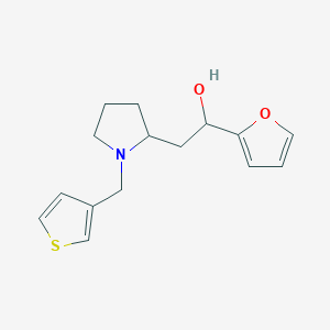 molecular formula C15H19NO2S B6637646 1-(Furan-2-yl)-2-[1-(thiophen-3-ylmethyl)pyrrolidin-2-yl]ethanol 