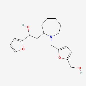 molecular formula C18H25NO4 B6637650 1-(Furan-2-yl)-2-[1-[[5-(hydroxymethyl)furan-2-yl]methyl]azepan-2-yl]ethanol 