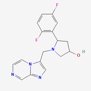 molecular formula C17H16F2N4O B6637665 5-(2,5-Difluorophenyl)-1-(imidazo[1,2-a]pyrazin-3-ylmethyl)pyrrolidin-3-ol 