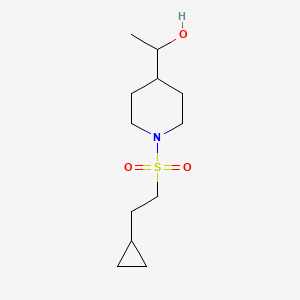 molecular formula C12H23NO3S B6637688 1-[1-(2-Cyclopropylethylsulfonyl)piperidin-4-yl]ethanol 