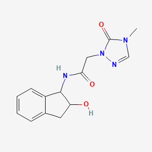 molecular formula C14H16N4O3 B6637692 N-(2-hydroxy-2,3-dihydro-1H-inden-1-yl)-2-(4-methyl-5-oxo-1,2,4-triazol-1-yl)acetamide 