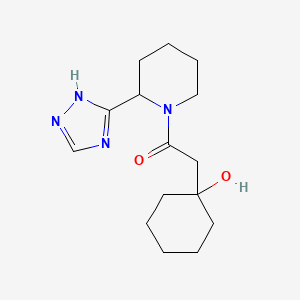 molecular formula C15H24N4O2 B6637698 2-(1-hydroxycyclohexyl)-1-[2-(1H-1,2,4-triazol-5-yl)piperidin-1-yl]ethanone 