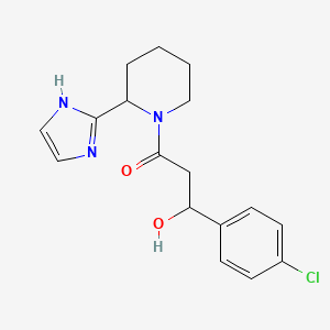 molecular formula C17H20ClN3O2 B6637738 3-(4-chlorophenyl)-3-hydroxy-1-[2-(1H-imidazol-2-yl)piperidin-1-yl]propan-1-one 