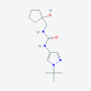 molecular formula C14H24N4O2 B6637753 1-(1-Tert-butylpyrazol-4-yl)-3-[(1-hydroxycyclopentyl)methyl]urea 