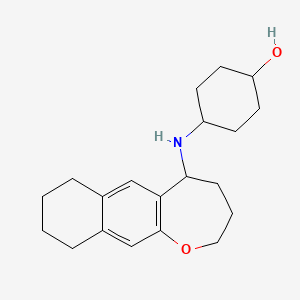 molecular formula C20H29NO2 B6637759 4-(2,3,4,5,7,8,9,10-Octahydrobenzo[h][1]benzoxepin-5-ylamino)cyclohexan-1-ol 