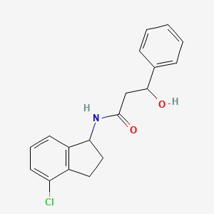 N-(4-chloro-2,3-dihydro-1H-inden-1-yl)-3-hydroxy-3-phenylpropanamide
