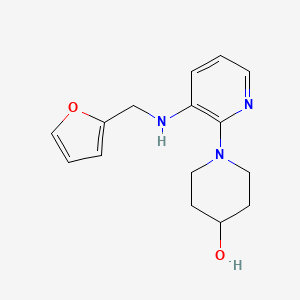 molecular formula C15H19N3O2 B6637777 1-[3-(Furan-2-ylmethylamino)pyridin-2-yl]piperidin-4-ol 