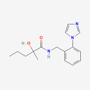 molecular formula C16H21N3O2 B6637779 2-hydroxy-N-[(2-imidazol-1-ylphenyl)methyl]-2-methylpentanamide 