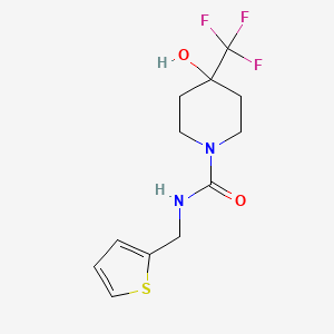 molecular formula C12H15F3N2O2S B6637785 4-hydroxy-N-(thiophen-2-ylmethyl)-4-(trifluoromethyl)piperidine-1-carboxamide 