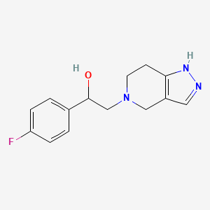 molecular formula C14H16FN3O B6637786 1-(4-Fluorophenyl)-2-(1,4,6,7-tetrahydropyrazolo[4,3-c]pyridin-5-yl)ethanol 