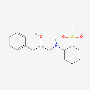 molecular formula C16H25NO3S B6637796 1-[(2-Methylsulfonylcyclohexyl)amino]-3-phenylpropan-2-ol 