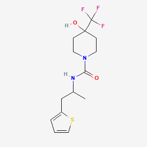 molecular formula C14H19F3N2O2S B6637800 4-hydroxy-N-(1-thiophen-2-ylpropan-2-yl)-4-(trifluoromethyl)piperidine-1-carboxamide 