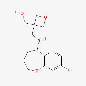 molecular formula C15H20ClNO3 B6637811 [3-[[(8-Chloro-2,3,4,5-tetrahydro-1-benzoxepin-5-yl)amino]methyl]oxetan-3-yl]methanol 