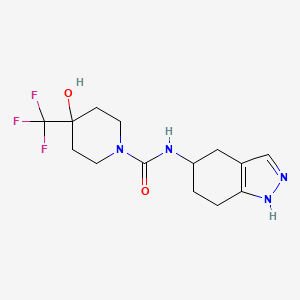 molecular formula C14H19F3N4O2 B6637814 4-hydroxy-N-(4,5,6,7-tetrahydro-1H-indazol-5-yl)-4-(trifluoromethyl)piperidine-1-carboxamide 