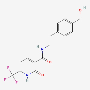 molecular formula C16H15F3N2O3 B6637829 N-[2-[4-(hydroxymethyl)phenyl]ethyl]-2-oxo-6-(trifluoromethyl)-1H-pyridine-3-carboxamide 