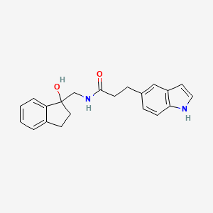 molecular formula C21H22N2O2 B6637834 N-[(1-hydroxy-2,3-dihydroinden-1-yl)methyl]-3-(1H-indol-5-yl)propanamide 