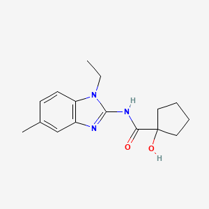 molecular formula C16H21N3O2 B6637844 N-(1-ethyl-5-methylbenzimidazol-2-yl)-1-hydroxycyclopentane-1-carboxamide 