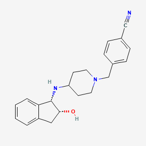 molecular formula C22H25N3O B6637853 4-[[4-[[(1S,2R)-2-hydroxy-2,3-dihydro-1H-inden-1-yl]amino]piperidin-1-yl]methyl]benzonitrile 